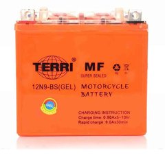 12N9-BS TERRY (GEL) Мото акумулятор гелевий, 12V, 9Ah, 135x75x139 мм