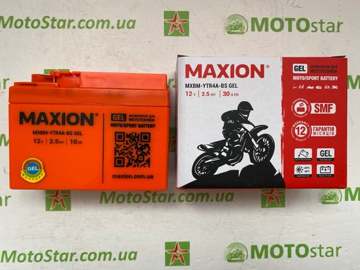 YTR4A-BS MAXION Мото аккумулятор, 12V, 2,3Ah, 113x48x85 мм