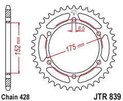 JTR839,57 Задня зірочка