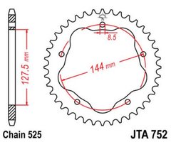 JT JTA752.38 - Звезда задняя легкосплавная