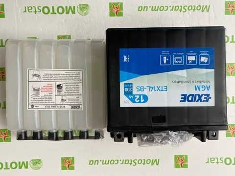 Купить EXIDE ETX14L-BS / YTX14L-BS аккумулятор 12 А/ч, 200 А, (-/+