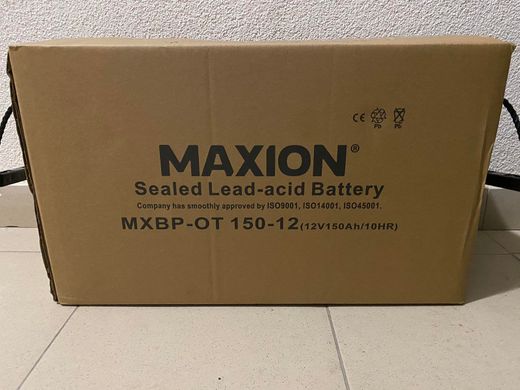 Акумуляторна батарея MAXION AGM MXBP-OT 150 - 12, 12V, 150 Ah Black