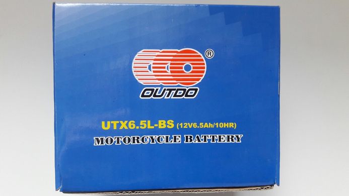 UTX6.5L-BS 6,5 А / ч, 138х66х100 мм (Ytx6.5L-BS) сухий заряджений Mf свинцево-кислотна батарея для мотоциклів