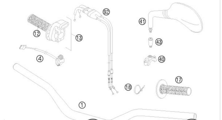 Трос газа JMT KTM, Throttle cable 775803S01A (77002091000)