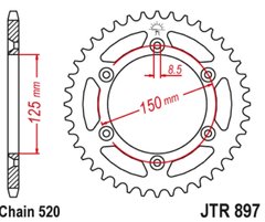 JTR897,48 Задня зірочка