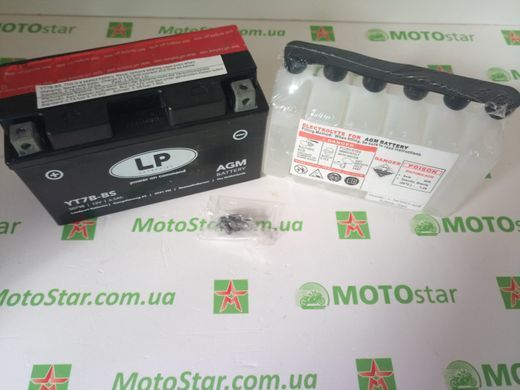 Мотоакумулятор LP AGM MB YT7B-BS 12V,6,5Ah,д. 150, ш. 65, в.94, электролит в к-те, вес 2,7 кг