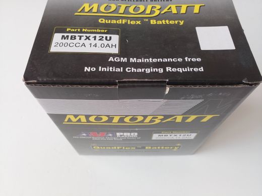 Motobatt MBTX12U Мото акумулятор 14 A/ч, 210 A, 151x87x130 мм