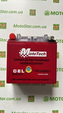 Акумулятор MotoTech YT9A-BS GEL (12N9-BS, YB9-B), 12V 9 Ah.135x75x135 мм