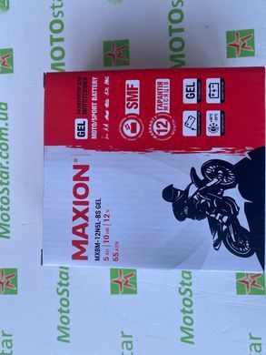 Аккумулятор гелевый MAXION MXBM-12N5L-BS (GEL) 12V, (-/+) 5Ah, 65 А, 119x60x129 мм, вес 1,78кг