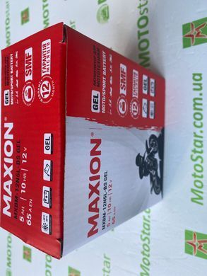Аккумулятор гелевый MAXION MXBM-12N5L-BS (GEL) 12V, (-/+) 5Ah, 65 А, 119x60x129 мм, вес 1,78кг