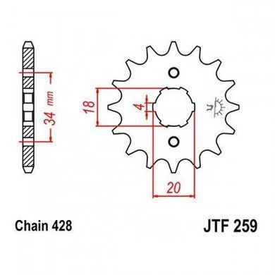 JT JTF259,14 - Звезда передняя Geon X-Road (520-14) X-Road 200 CG, 250