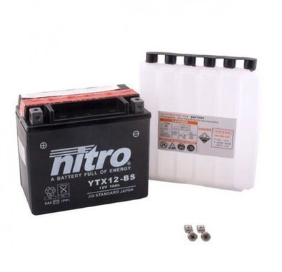 Акумулятор NITRO NTX12-BS AGM Open Battery 10 Ah , CCA 180 (A) 150x87x130 мм (YTX12-bs) вес 4,2кг