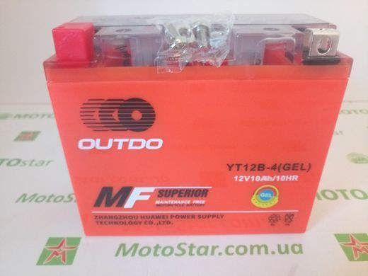 YT12B Акумулятор 12V 12Аh гелевий, 150x69x132, чорний, ENDURO, Japan Tech, ZV