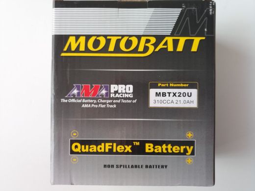 Motobatt MBTX20U Мото акумулятор 21 A/ч, 310 A, (+/-)(-/+), 175x87x155 мм