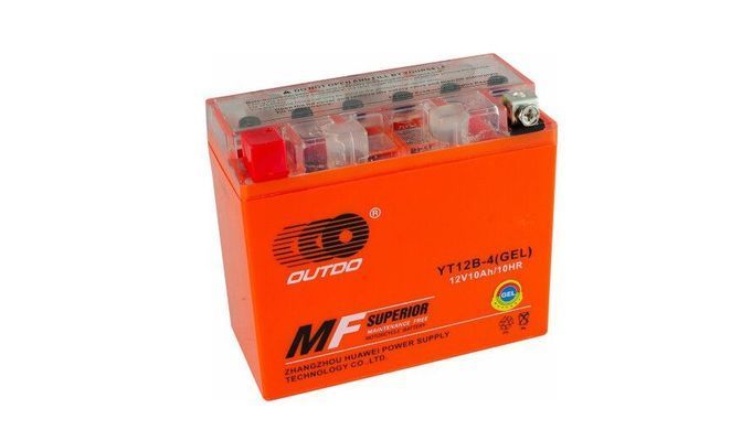 YT12B Акумулятор 12V 12Аh гелевий, 150x69x132, чорний, ENDURO, Japan Tech, ZV