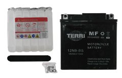 12N9-BS TERRI Мото аккумулятор 9 А/ч 12 В, 95 А, 135x75x135 мм, (12N9-3B)