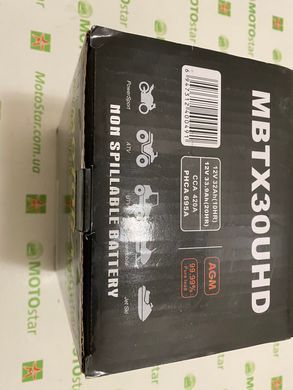 Motobatt MBTX30U Мото акумулятор 32 А/ч, 385 А, (+/-)(-/+), 166х126х175 мм