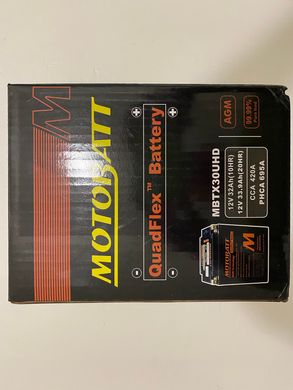 Motobatt MBTX30U Мото акумулятор 32 А/ч, 385 А, (+/-)(-/+), 166х126х175 мм