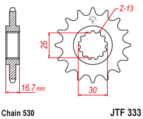 JTF333,16RB Передня зірочка