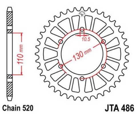 Купити JT JTA486.43 - Зірка задня легкосплавна - опис, підбір