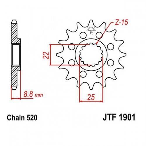 Купити JT JTF1901.12 - Зірка передня BETAMOTOR RR; HUSQVARNA FC