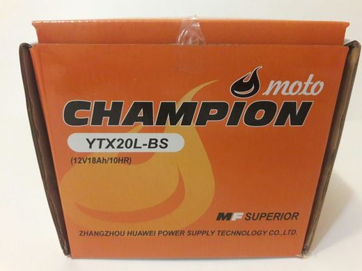 Акумулятор CHAMPION Moto YTX20L-BS