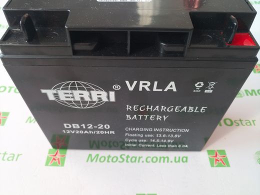 Акумулятор DB12-20 12V 20А AGM -/+, 181x76x167мм TERRY