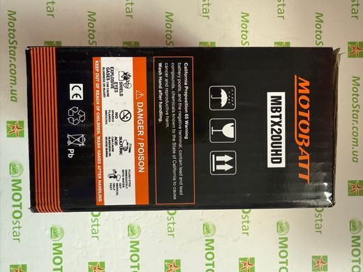Motobatt MB MBTX20UHD Мото аккумулятор 21 A/ч, 310 A, (+/-)(-/+), 175x87x155 мм