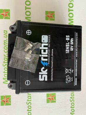Акумулятор Skyrich 12N5L-BS 12V, (-/+) 5Ah, 65 А, 120x61x127  мм, вес 1.9кг