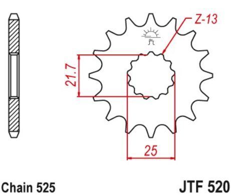 JTF520,16RB Передня зірочка