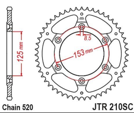 JTR210,52SC Задня зірочка