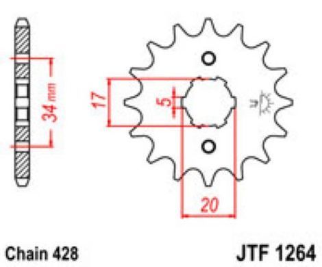 JT JTF1264.16 - Звезда передняя HONDA CBR 125, CBF 125 '09-'14