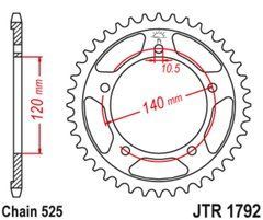JTR1792,42 Звезда задняя SUZUKI GSR 750 '11-'19, GSXR 750 '00-'03, DL 1000 '15-'16, GSX 750S '15-'16