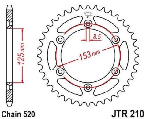 JT JTR210.47SC - Звезда задняя HONDA CR/CRF '83-'20