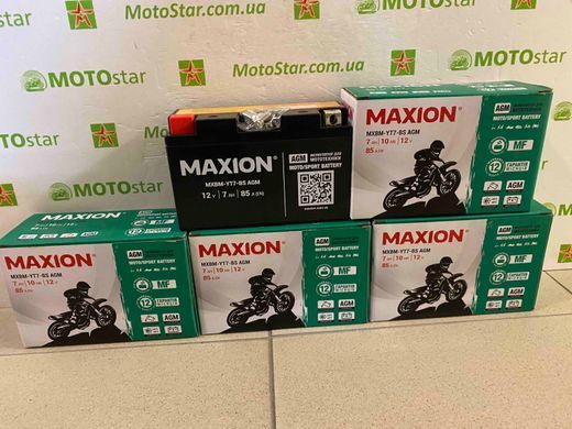 MXBM-YT7-BS AGM MAXION 12V, 7Ah, 85А, EN, (+/-), 150x65x93 мм (YT7b-bs) вага 2,17