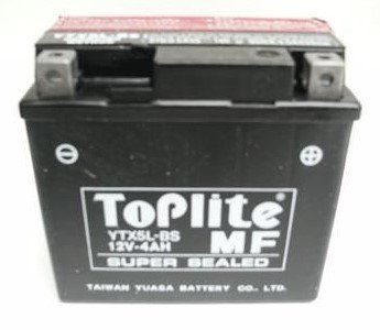 Мотоакумулятор TOPLITE YTX5L-BS 12V 4Ah,д. 114, ш. 71, в. 106, электролит в к-те, вес 3,5 кг