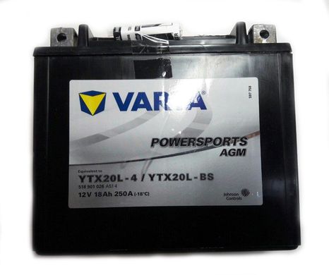 YTX20L-BS / YTX20L-4 AGM VARTA Акумулятор 18 А/ч, 250 А, (-/+), 177х88х156 мм