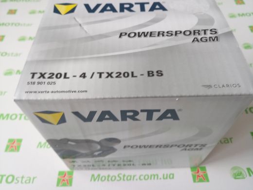 YTX20L-BS / YTX20L-4 AGM VARTA Акумулятор 18 А/ч, 250 А, (-/+), 177х88х156 мм