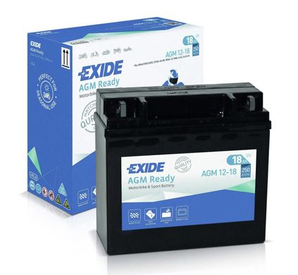 EXIDE SLA12-18 / AGM12-18 Мото аккумулятор 18 А/ч, 250 А, (-/+),181х77х167 мм