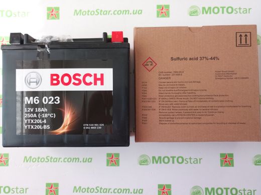 Мото аккумулятор YTX20L-BS, BOSCH 0092M60230