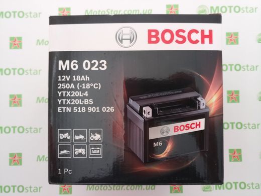 Мото аккумулятор YTX20L-BS, BOSCH 0092M60230