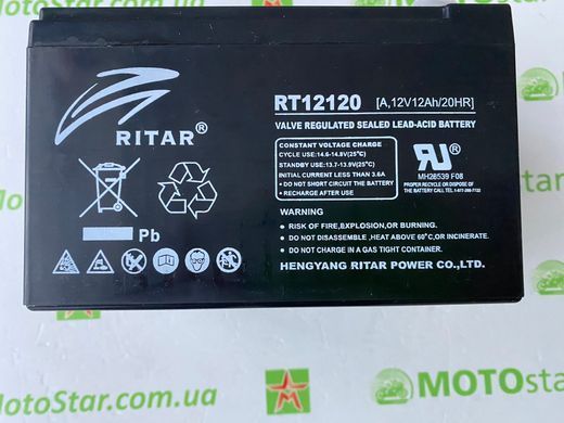 Акумуляторна батарея AGM RITAR RT12120B, Black Case, 12V 12.0Ah (151х98х 95 (101)) Q4