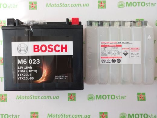 Мото аккумулятор YTX20L-BS, BOSCH 0092M60230
