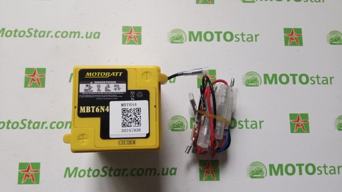 Аккумулятор MBT6N4 Motobatt 6V AGM 4Ah, C20 4.2Ah, 71x71x96 мм