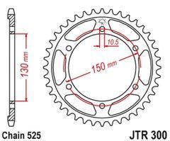 JTR300,48 Задня зірочка HONDA XL, XRV; YAMAHA FZ8, TDM, TRX 400-900 1987-2016