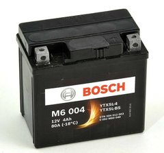 Мото аккумулятор YTX5L-BS, YTX5L-4, BOSCH 0092M60040, M6 AGM, 12V 4AH 30A