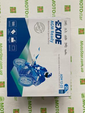 EXIDE SLA12-23 / AGM12-23 Мото аккумулятор 21 А/ч, 350А, (-/+), 205х86х162 мм