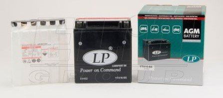 Мотоакумулятор LP AGM MB YTX16-BS 12V, 14Ah, д. 150, ш. 87, в.161, електроліт в к-ті, вага 4,7 кг