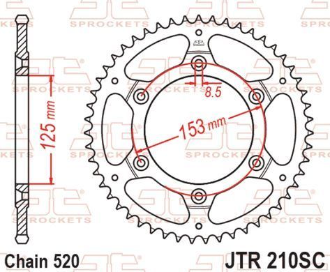 JT JTR210.50SC - Звезда задняя BETAMOTOR RR; HONDA CR, CRF, CRM, XR 125-650 1983-2021