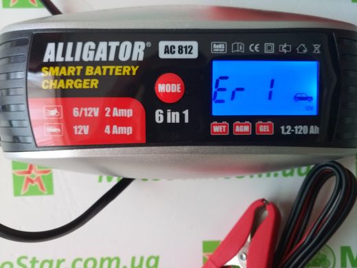 Зарядний пристрій Alligator AC812 (6 в 1, 6/12В, 2/4А, 1,2-120 А/год,)
